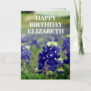 Lupine Blauwe Bloemen Texas Bloemige Verjaardag Folie Wenskaart