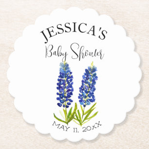 Lupine Bloemen Texas Baby Shower Meisje Kartonnen Onderzetters