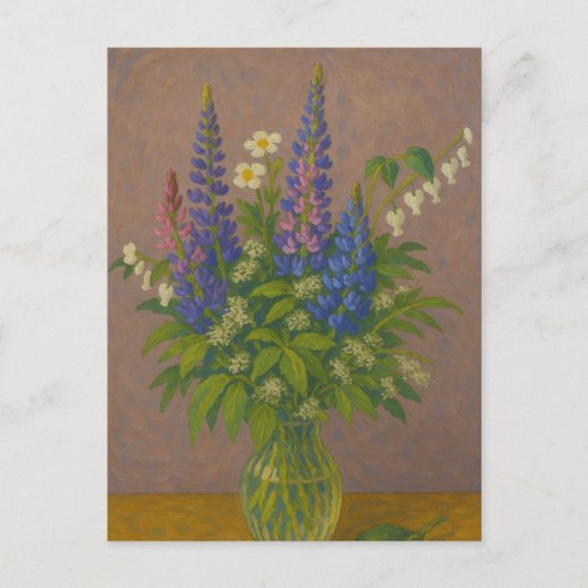 Lupine dans le vase Carte postale (Devant)