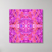 Lupine Flower Bohemian Boho Arabesque Pattern roze Canvas Afdruk (Voorkant)