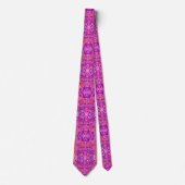 Lupine Flower Boho Bohemian Arabesque Pattern Pink Stropdas (Voorkant)