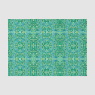 Lupine Flowers Bohemian Arabesque Pattern Green Tissuepapier