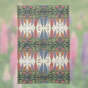 Lupine Flowers n Butterflies Patroon Theedoek