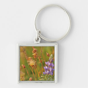 Lupine & Prairie Smoke wilde bloemen in Montana Sleutelhanger