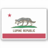 Lupine Republiek Vlag Sticker (Voorkant)
