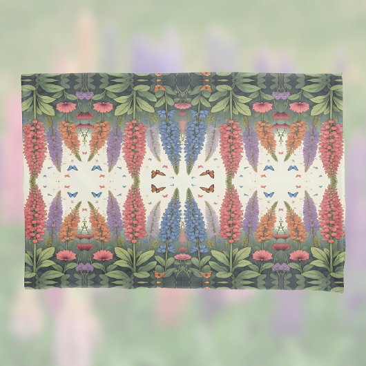 Lupinebloemen Vlinders bloempatroon Kussensloop