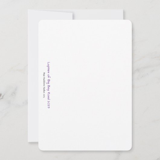 Lupines - Big Bay Rd 2023 Carte pour notes (Dos)