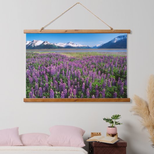Lupines in Bloom | Keniaanse bergen, Alaska Hangend Wandkleed (Slaapkamer)