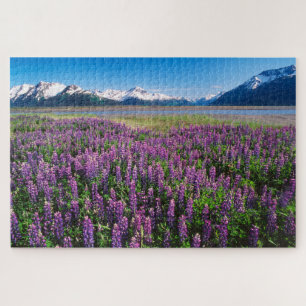 Lupines in Bloom Keniaanse bergen, Alaska Legpuzzel