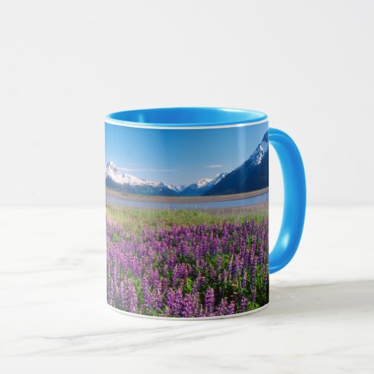 Lupines in Bloom | Keniaanse bergen, Alaska Mok (Voorkant rechts)
