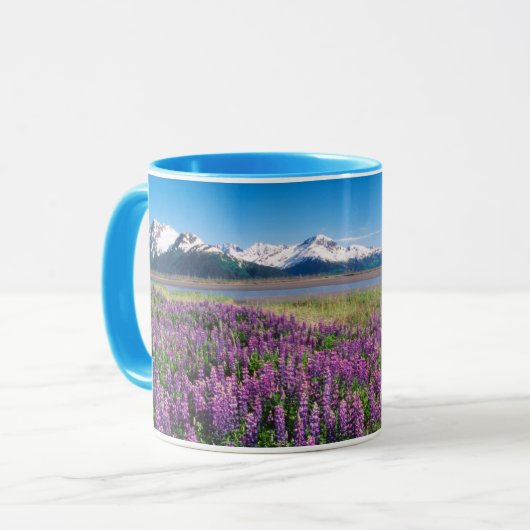Lupines in Bloom | Keniaanse bergen, Alaska Mok (Voorkant links)