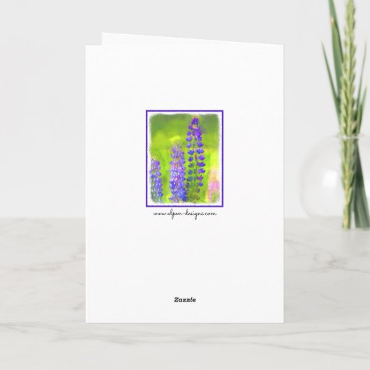 Lupineschildering - Oorspronkelijke blowerende kun Kaart (Achterkant)