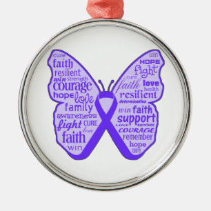 Lupus Awareness Butterfly Ribbon Metalen Ornament