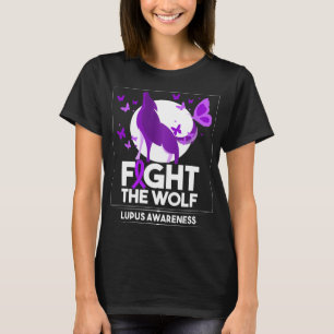 Lupus Awareness Month vecht tegen de Wolf Paarse R T-shirt