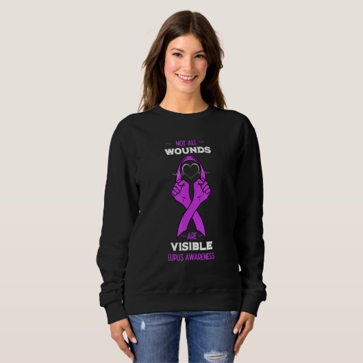 Lupus Awareness Paars Ribbon Sle Butterfly Cure I Trui (Voorkant volledig)