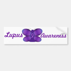 Lupus Awareness paarse fairy vlinder Bumpersticker