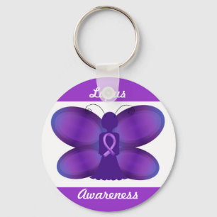 Lupus Awareness paarse fairy vlinder Sleutelhanger