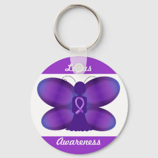 Lupus Awareness paarse fairy vlinder Sleutelhanger