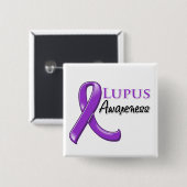 Lupus Awareness Ribbon Vierkante Button 5,1 Cm (Voorkant /achterkant)
