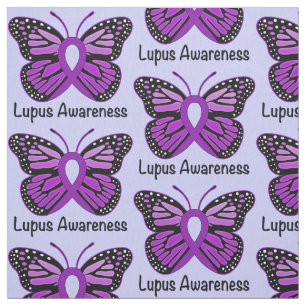 Lupus Awareness Ribbon with Butterfly Stof