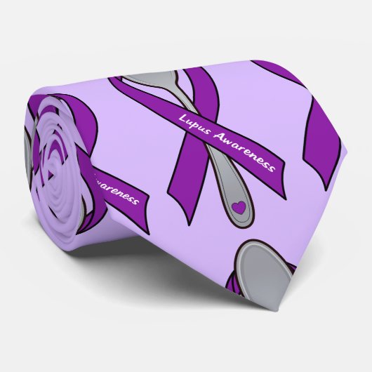 Lupus Awareness with Spoons for Energy Stropdas (Opgerold)