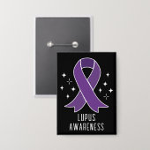 Lupus Bewustzijn Paarse lint Gepersonaliseerde tek Button (Voorkant / Achterkant)