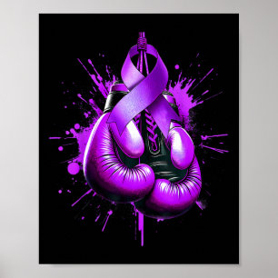 Lupus Bokshandschoen Paarse Ribbon Awareness Fight Poster