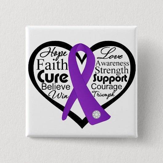 Lupus Heart Ribbon Collage Vierkante Button 5,1 Cm (Voorkant)
