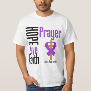Lupus Hope Love Faith Prayer Cross T-shirt