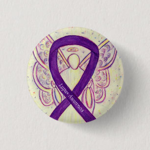 Lupus Paars Awareness Ribbon Angel Custom Art Pin Ronde Button 3,2 Cm