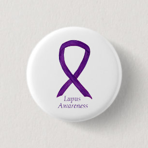 Lupus Paarse bewustzijn, aangepaste art. Ronde Button 3,2 Cm