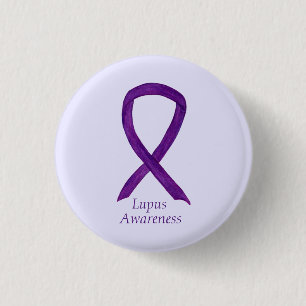 Lupus Paarse Bewustzijnslint Aangepaste Kunst Spel Ronde Button 3,2 Cm