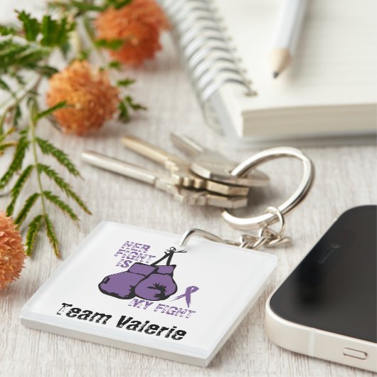 Lupus personaliseren Support Haar strijd is mijnen Sleutelhanger (Voorkant Rechts)