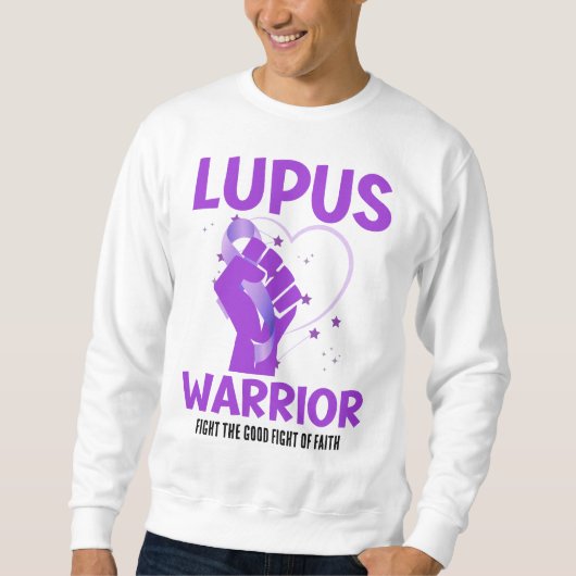 LUPUS WARRIOR Paarse Aangepaste Bewustmaking Trui (Voorkant)