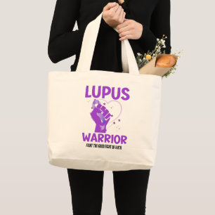 LUPUS WARRIOR Paarse bewustmaking maand Grote Tote Bag
