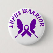 Lupus Warrior Paarse Bewustzijnslint Ronde Button 5,7 Cm (Voorkant)