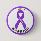 Lupus Warrior Ribbon White Button (Voorkant)