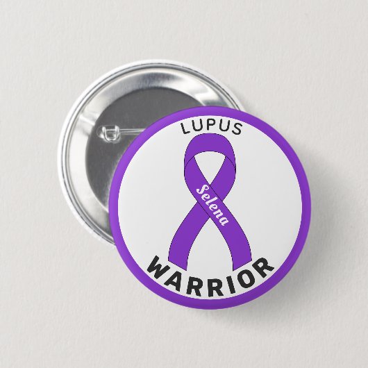 Lupus Warrior Ribbon White Button (Voorkant /achterkant)