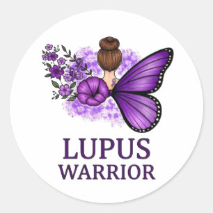 Lupus Warrior Vlinder Sticker Paarse Bewustwordi
