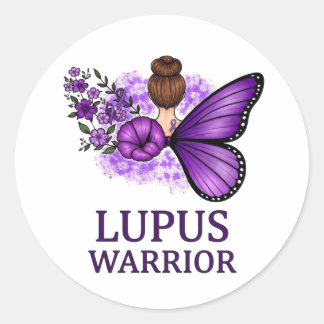 Lupus Warrior Vlinder Sticker | Paarse Bewustwordi