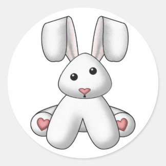 Lura's gevulde konijn 2 ronde sticker