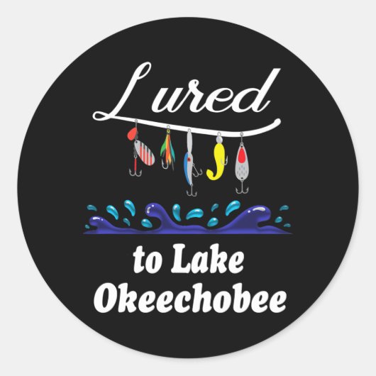 Lured to Lake Okeechobee FL Florida Vist Ronde Sticker (Voorkant)