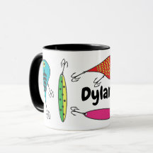 Lures de pêche colorées Nom Café Mug