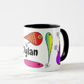 Lures de pêche colorées Nom Café Mug (Devant droit)