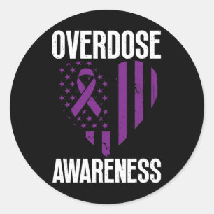 Lus voor drugsverslaving bewustzijn op Amerikaanse Ronde Sticker