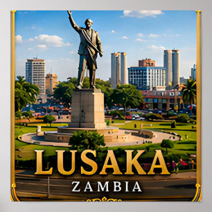 Lusaka Vrijheidsmonument en hart van Zambia Poster