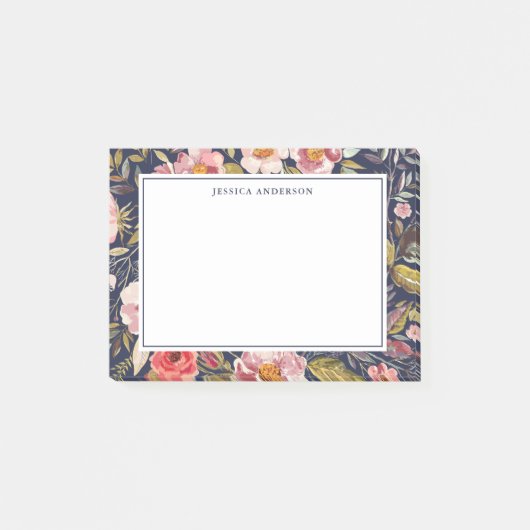 Luscious Floral Personalized Name Post-it® Notes (Voorkant)