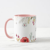 Luscious Floral Personalized Name Two Tone Coffee Mok (Links)
