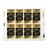 Luscious  Gold Scroll Bruiloft Wijn Label (Full Sheet)