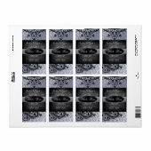 Luscious Grijs Scroll Bruiloft Wijn Label (Full Sheet)